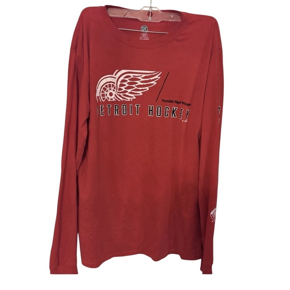 Detroit Red Wings NHL Long Sleeve T Shirt Mens Medium Red Hockey Logo